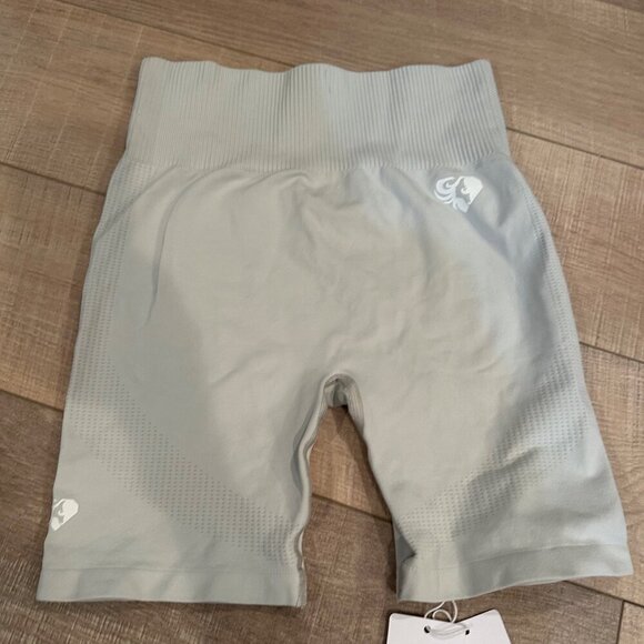 Womens Best Power Seamless Cycling Shorts Washed Light Grey Large NEW - Picture 7 of 7